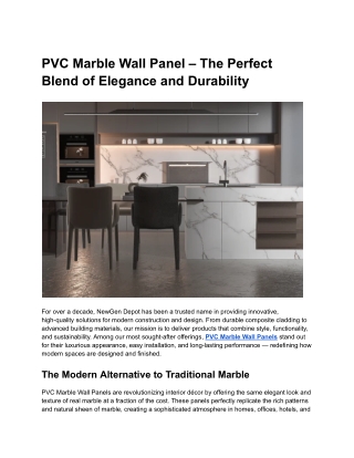 PVC Marble Wall Panel – The Perfect Blend of Elegance and Durability