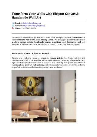 Transform Your Walls with Handmade Wall Art