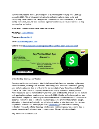 Best to purchaes Verify Your Cash App Account in 2025