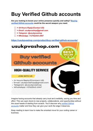 Buy verified Github accounts