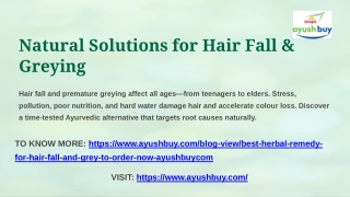 Best herbal remedy for hair fall and grey to order now @ayushbuy.com