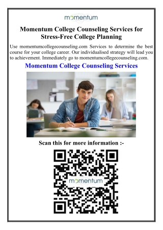 Momentum College Counseling Services for Stress-Free College Planning