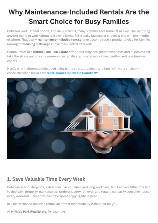 Why Maintenance-Included Rentals Are the Smart Choice for Busy Families