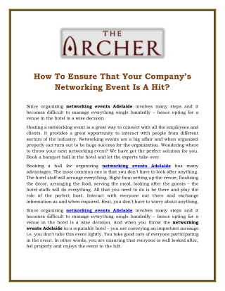 How To Ensure That Your Company’s Networking Event Is A Hit