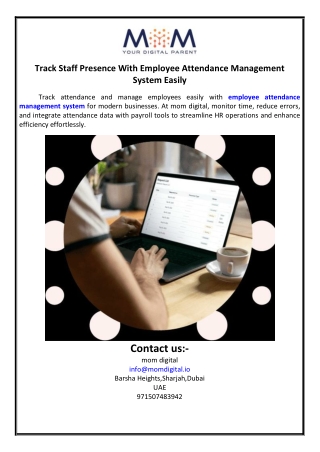 Track Staff Presence With Employee Attendance Management System Easily