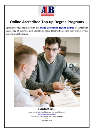Online Accredited Top-up Degree Programs
