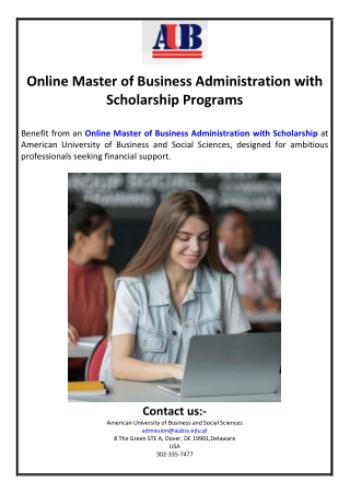 Online Master of Business Administration with Scholarship Programs
