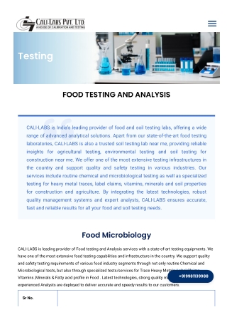 Best Food Testing Lab in Bhopal