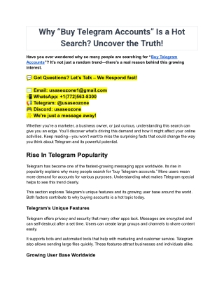 Why “Buy Telegram Accounts” Is a Hot Search_