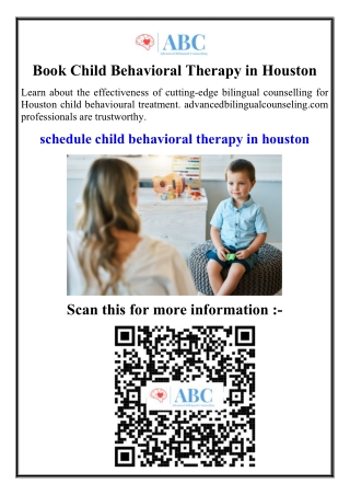 Book Child Behavioral Therapy in Houston