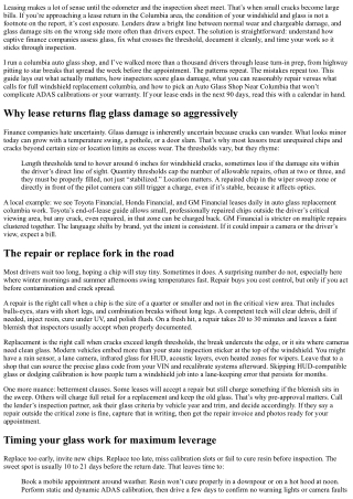 Auto Glass Replacement Columbia: Lease Return Readiness