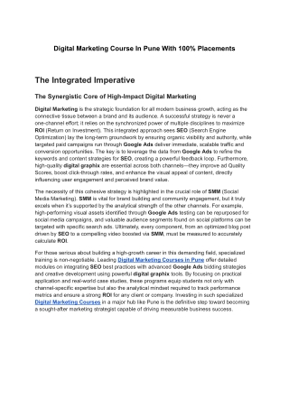 Digital Marketing Course In Pune With 100% Placements