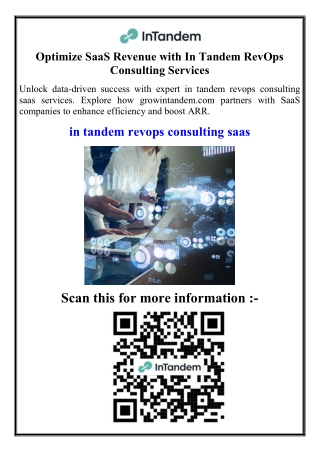 Optimize SaaS Revenue with In Tandem RevOps Consulting Services