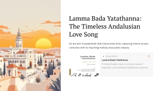 Master the Arabic Rhythm with Lamma Bada Yatathanna: Authentic Choral Scores