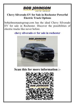 Chevy Silverado EV for Sale in Rochester Powerful Electric Truck Options