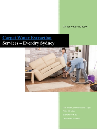 Carpet Water Extraction Services – Everdry Sydney