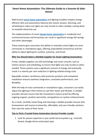 Smart Home Automation The Ultimate Guide to a Smarter & Safer Home