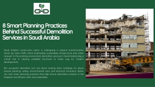 8 Smart Planning Practices Behind Successful Demolition Services in Saudi Arabia