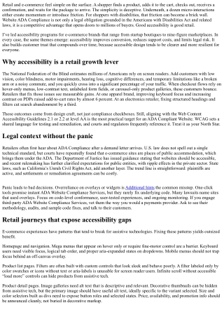 Retail and E-commerce: ADA Website Compliance Strategies