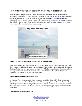 You’re Story through the Eyes of a Creative Key West Photographer