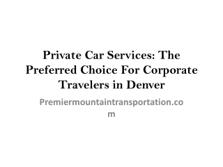 Corporate Travel in Denver Made Easy: Choose Comfort and Reliability