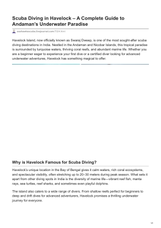 Explore The Best Scuba Diving in Havelock Island - Exotic Marine Paradise