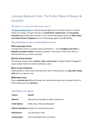 Laminate Bedroom Door: The Perfect Blend of Beauty & Durability