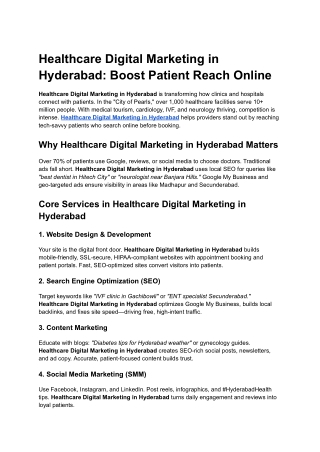Healthcare Digital Marketing in Hyderabad_ Boost Patient Reach Online