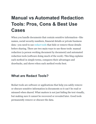 Manual vs Automated Redaction Tools_ Pros, Cons & Best Use Cases