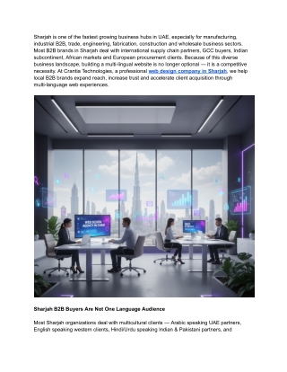 Benefits of Multi-Lingual Website Design for Sharjah B2B Brands