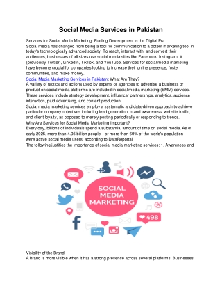 Social Media Services in Pakistan