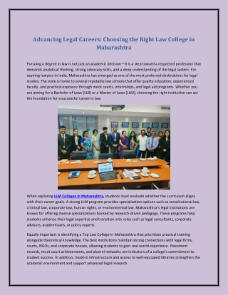 AdvanciAdvancing Legal Careers: Choosing the Right Law College ing Legal Careers