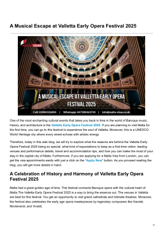 A Musical Escape at Valletta Early Opera Festival 2025