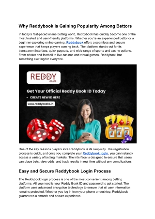 Why Reddybook Is Gaining Popularity Among Bettors