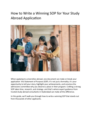How to Write a Winning SOP for Your Study Abroad Application