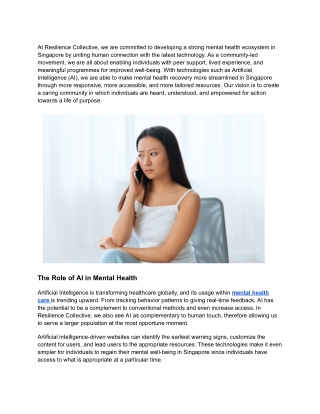 Using Artificial Intelligence to Strengthen Mental Health Care