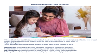 Affordable Shadow Support School