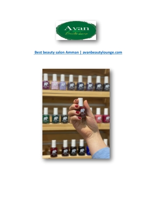 Best beauty salon Amman | avanbeautylounge.com