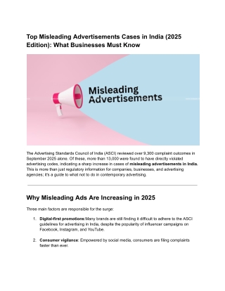 Top Misleading Advertisements Cases in India (2025 Edition): What Businesses Mus
