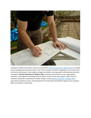 Experienced General Contractor in Mission Viejo | Quality Construction & Remodel