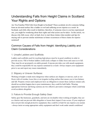 Falls from Height Claims in Scotland_ Your Rights and Options