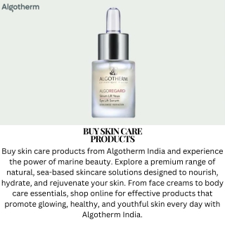 Discover a wide range of online skin care products at Algotherm India.