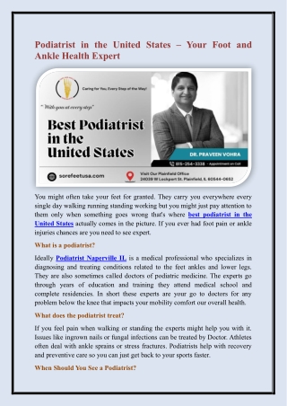 best podiatrist in the United States
