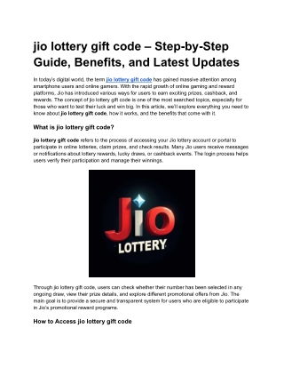 jio lottery gift code