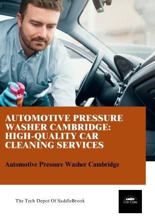Professional Automotive Pressure Washer Service in Cambridge
