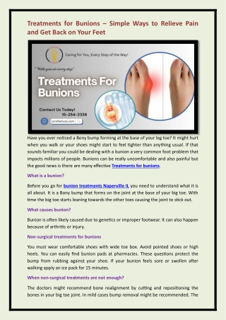 Treatments for bunions
