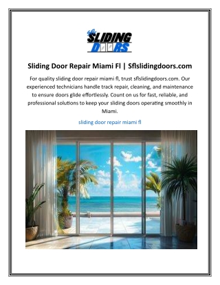 Sliding Door Repair Miami Fl | Sflslidingdoors.com