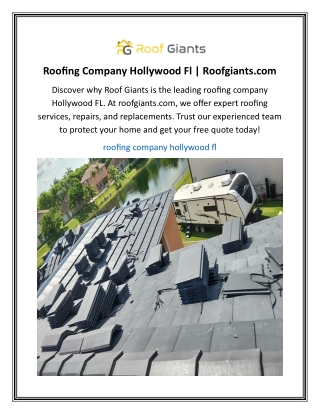 Roofing Company Hollywood Fl | Roofgiants.com