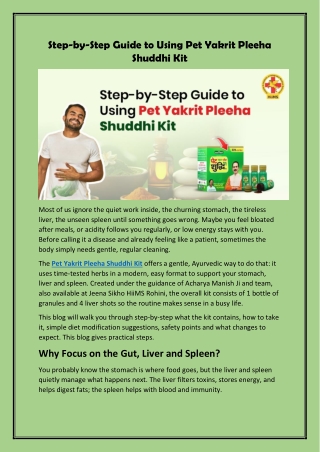 Step by Step Guide to Using Pet Yakrit Pleeha Shuddhi Kit