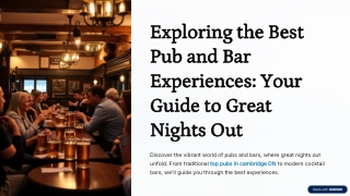 Discover the Best Bars in Cambridge Ontario for Every Mood